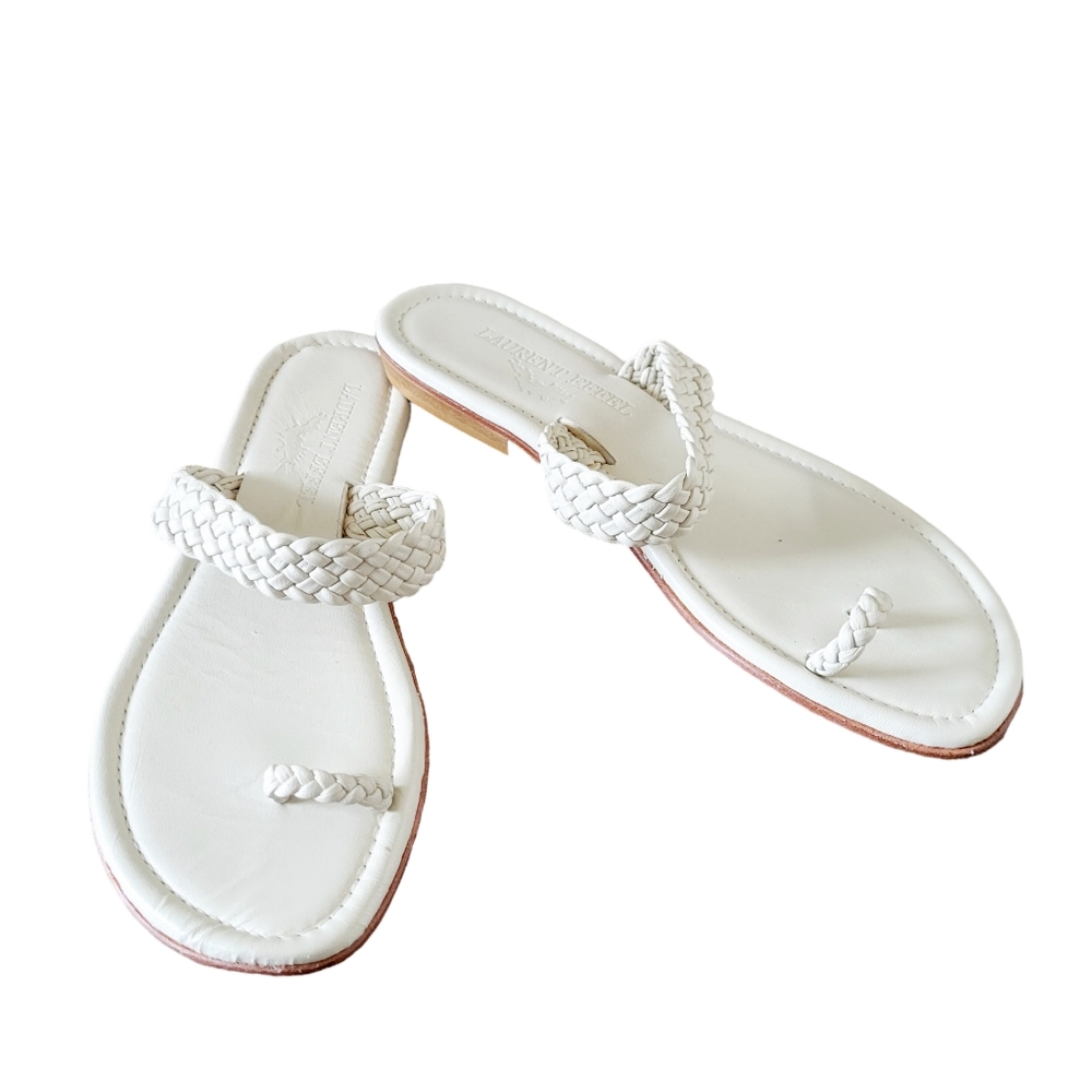 Laurent Effel Braided Leather Flats Sandals